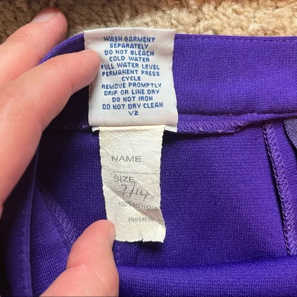 purple / gold / black / white Varsity real high school cheerleading uniform - Picture 8 of 14